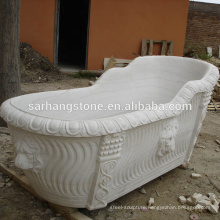 custom freestanding bath tub natural stone white Carrara solid marble bathtub